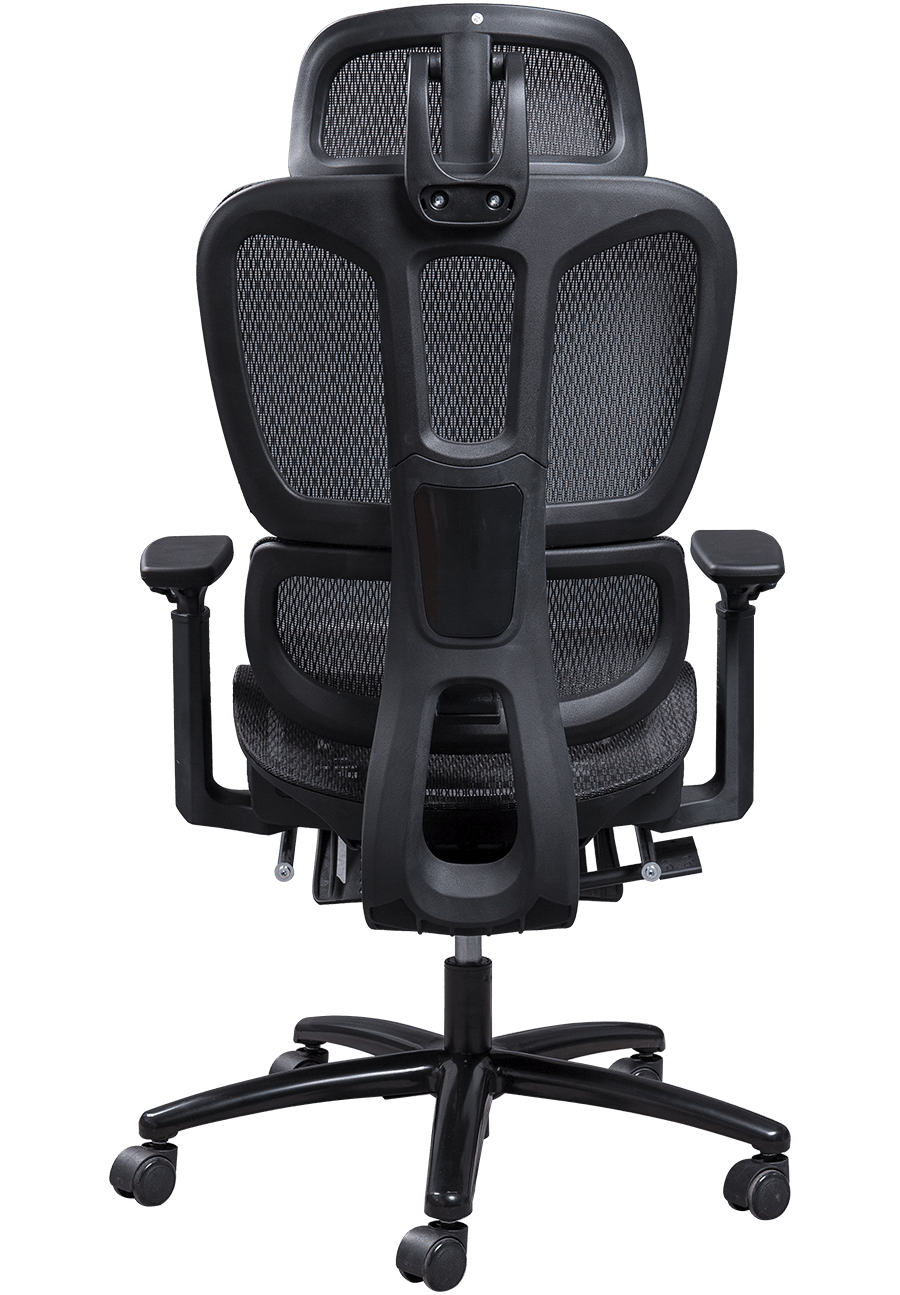 Cadeira de escritório ergonômica de malha, estrutura de plástico, design clássico, cadeira de malha, encosto de cabeça ajustável, cadeira de escritório com apoio para os pés details