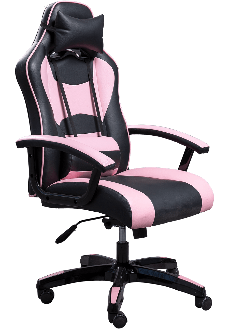 Preto rosa couro sintético feminino crianças cadeira de computador encosto de altura ajustável cadeira de jogos details