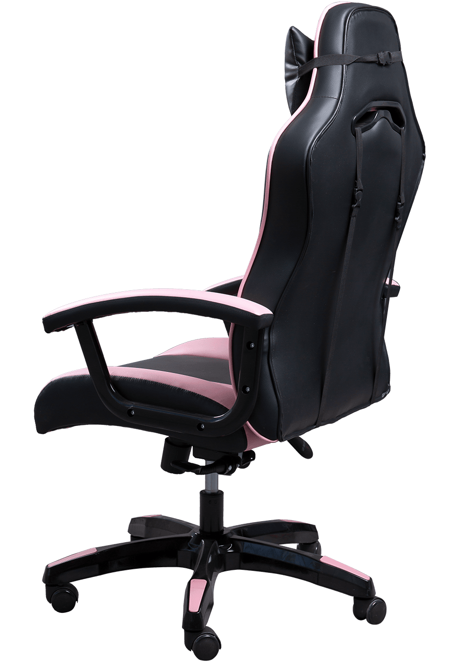 Cadeira de escritório de couro PU preto rosa de qualidade superior confortável sentado PC Gamer Racing Chair details