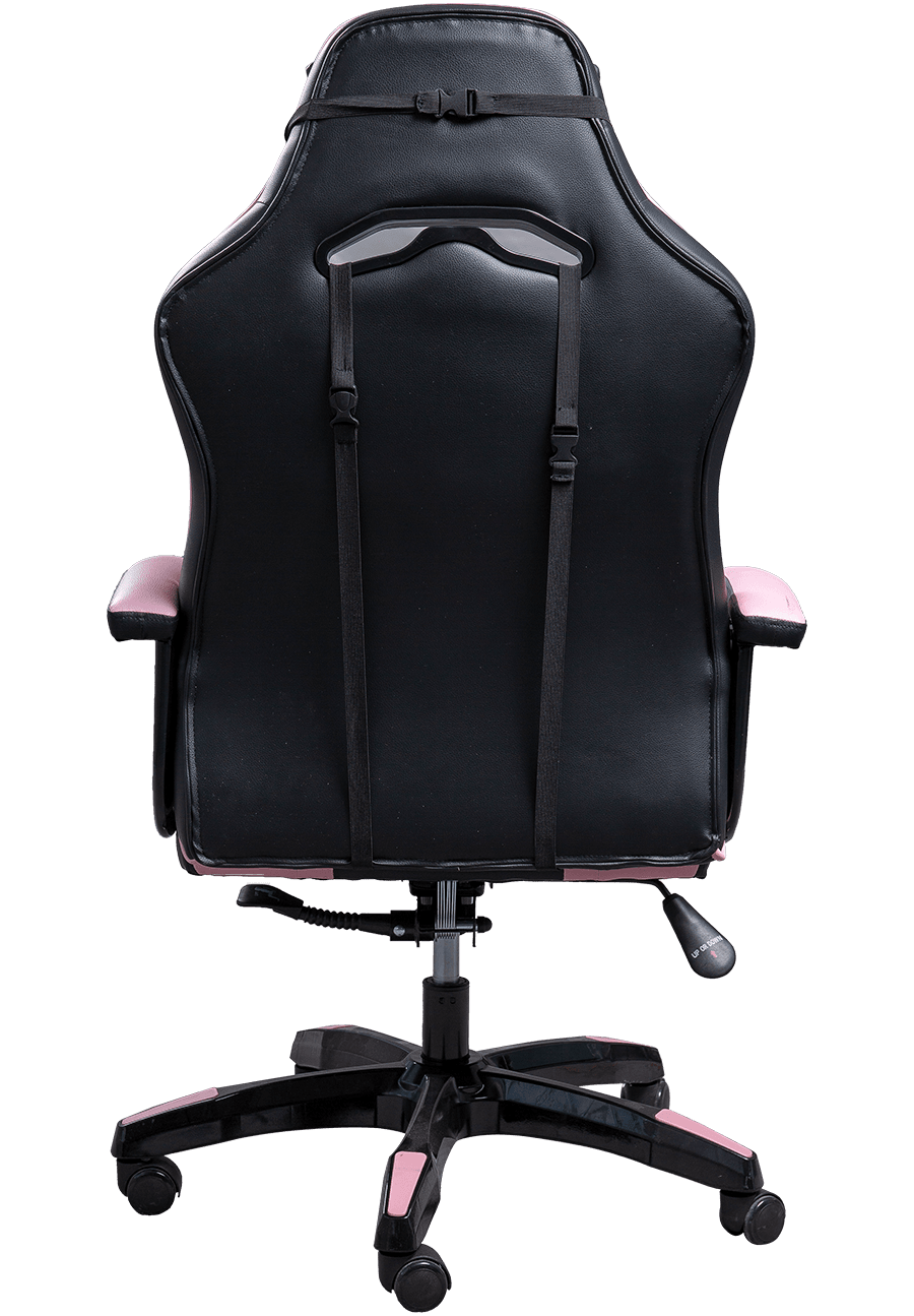 Cadeira de escritório de couro PU preto rosa de qualidade superior confortável sentado PC Gamer Racing Chair details