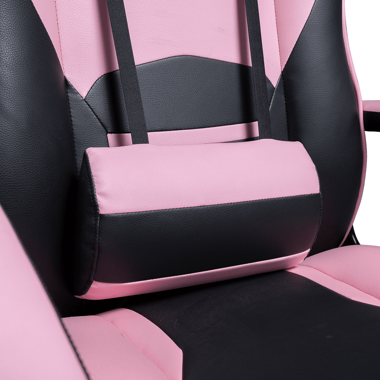 Cadeira de escritório de couro PU preto rosa de qualidade superior confortável sentado PC Gamer Racing Chair details